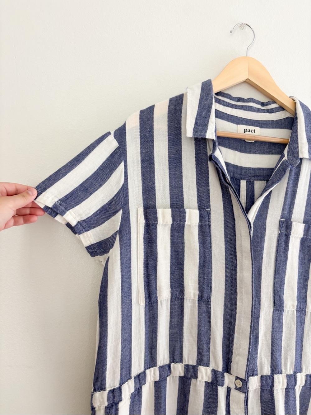 Pact Blue Striped Harbour Romper - Picture 8 of 9